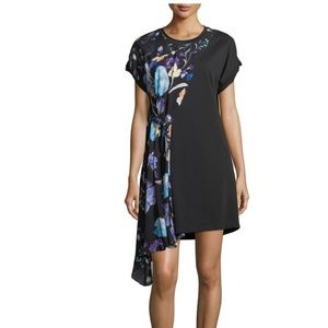 3.1 Phillip Lim Floral Asymmetric Silk Drape Dress Size 4